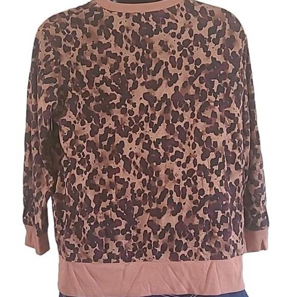 Stars Above Women's Animal Print Sweatshirt Size XXL Brown/Black Leopard - Picture 4 of 6